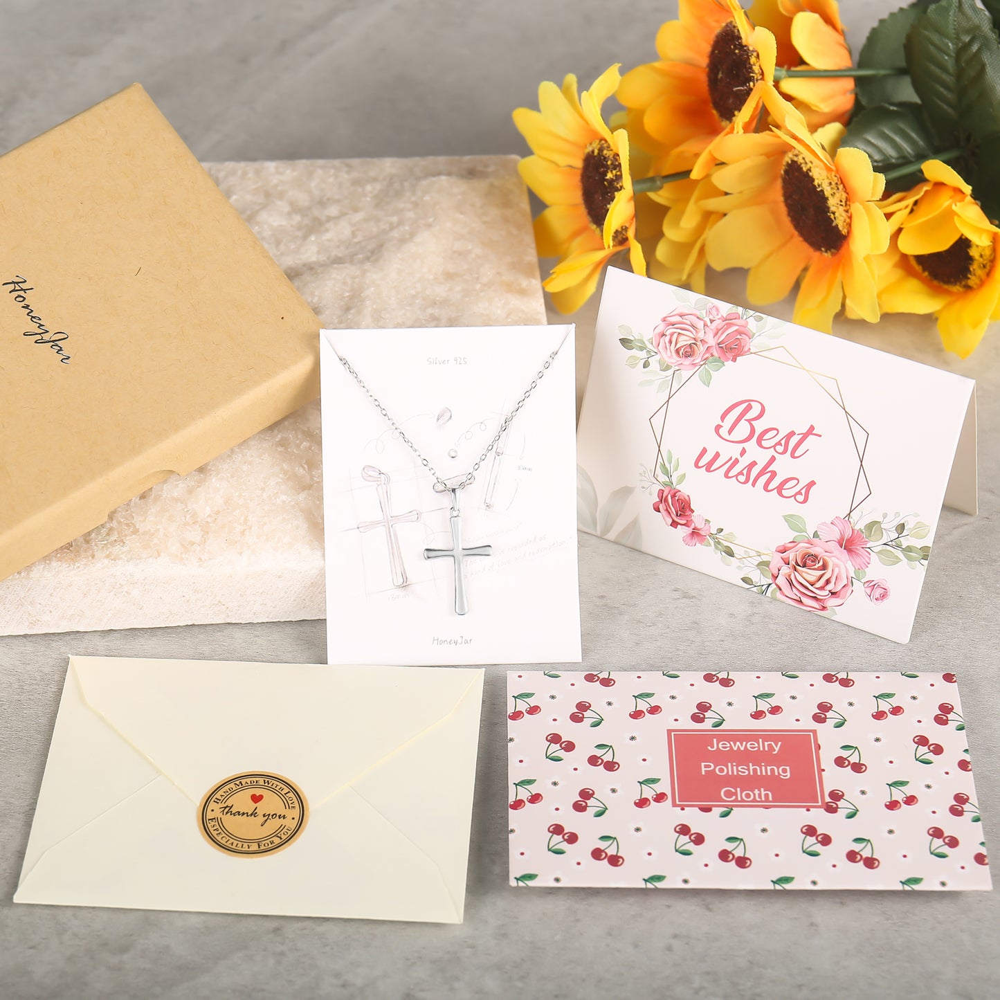 Women's Cross Necklace, Handcrafted from S925 sterling silver, Plated in white gold, with 11 hand-set A+ grade cubic zirconia stones (18 + 2 in).