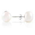 925 Sterling Silver Pearl Stud Earrings for Women – Natural Freshwater Pearls, 18K White Gold Plated, Hypoallergenic & Perfect for Everyday Elegance