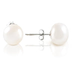 925 Sterling Silver Pearl Stud Earrings for Women – Natural Freshwater Pearls, 18K White Gold Plated, Hypoallergenic & Perfect for Everyday Elegance