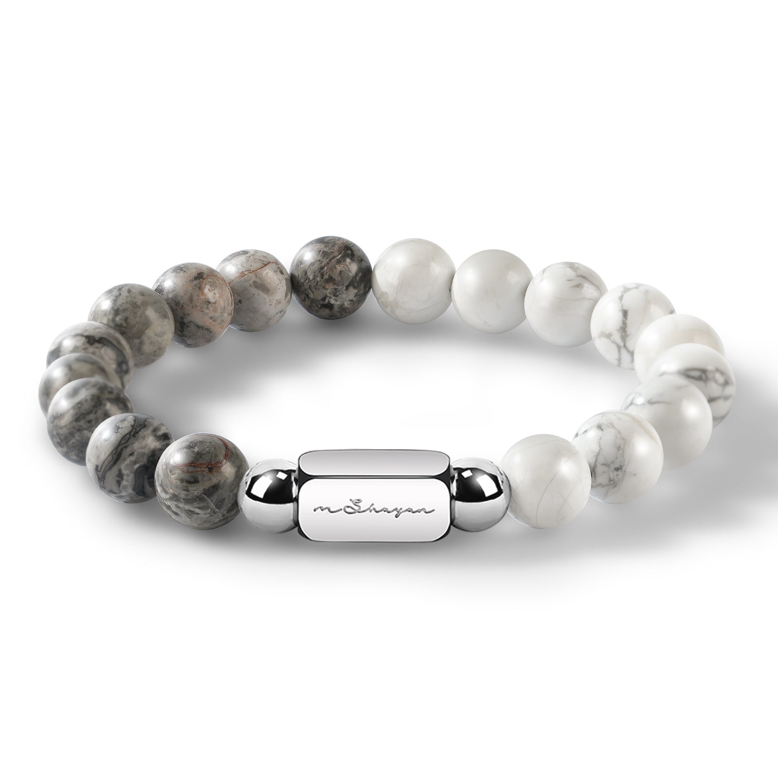 Men’s 10MM Natural Stone Bracelet – Handcrafted Energy Beads for Strength & Balance Featuring Tiger Eye, Howlite, Hematite, Agate, and More