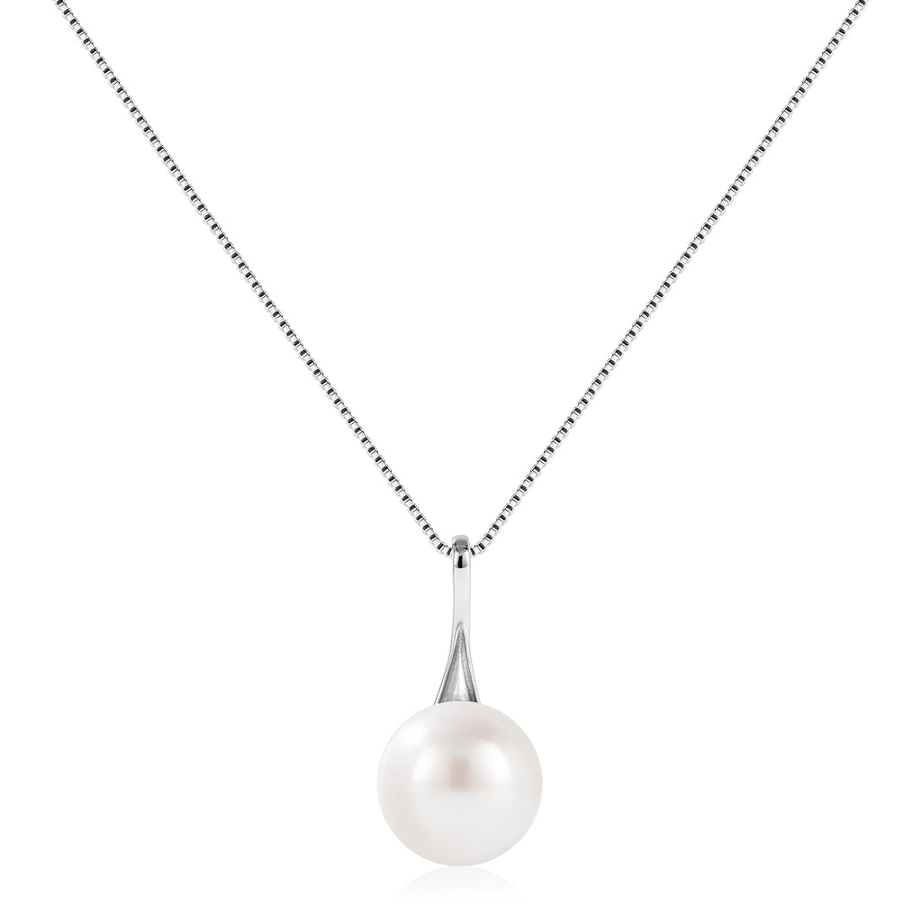 Freshwater Pearl Necklace for Women – 925 Sterling Silver Single Pearl Pendant, Dainty Everyday Jewelry, Gift for Birthday, Anniversary & Mother’s Day