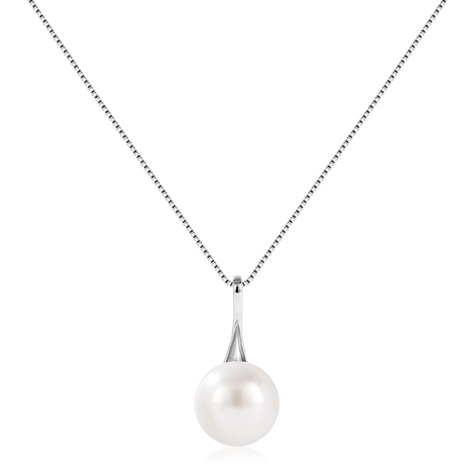 Freshwater Pearl Necklace for Women – 925 Sterling Silver Single Pearl Pendant, Dainty Everyday Jewelry, Gift for Birthday, Anniversary & Mother’s Day