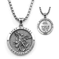 925 Sterling Silver St. Michael Necklace – Christian Archangel Medal Pendant with Stainless Steel Chain, Symbol of Divine Protection, Faith & Strength