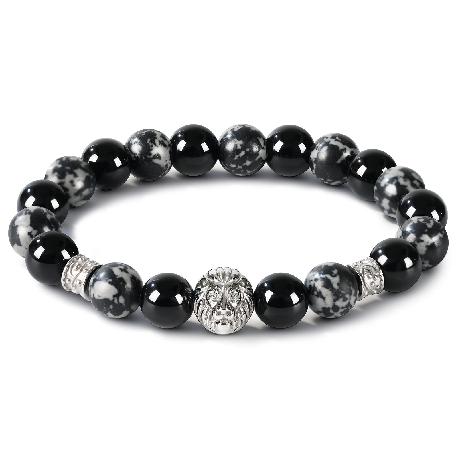 Lion Head Men’s Beaded Bracelet – Natural Gemstone Bracelet Symbolizing Courage, Strength & Inner Power