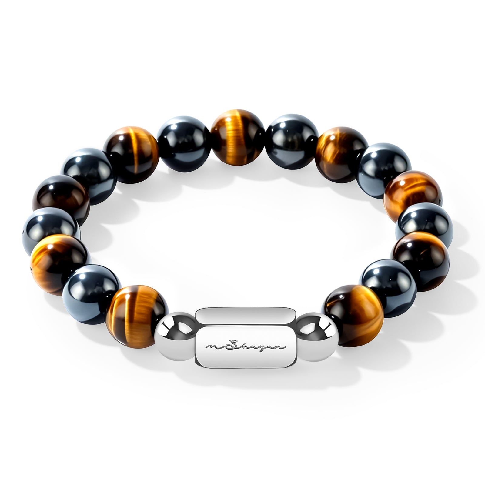 Men’s 10MM Natural Stone Bracelet – Handcrafted Energy Beads for Strength & Balance Featuring Tiger Eye, Howlite, Hematite, Agate, and More