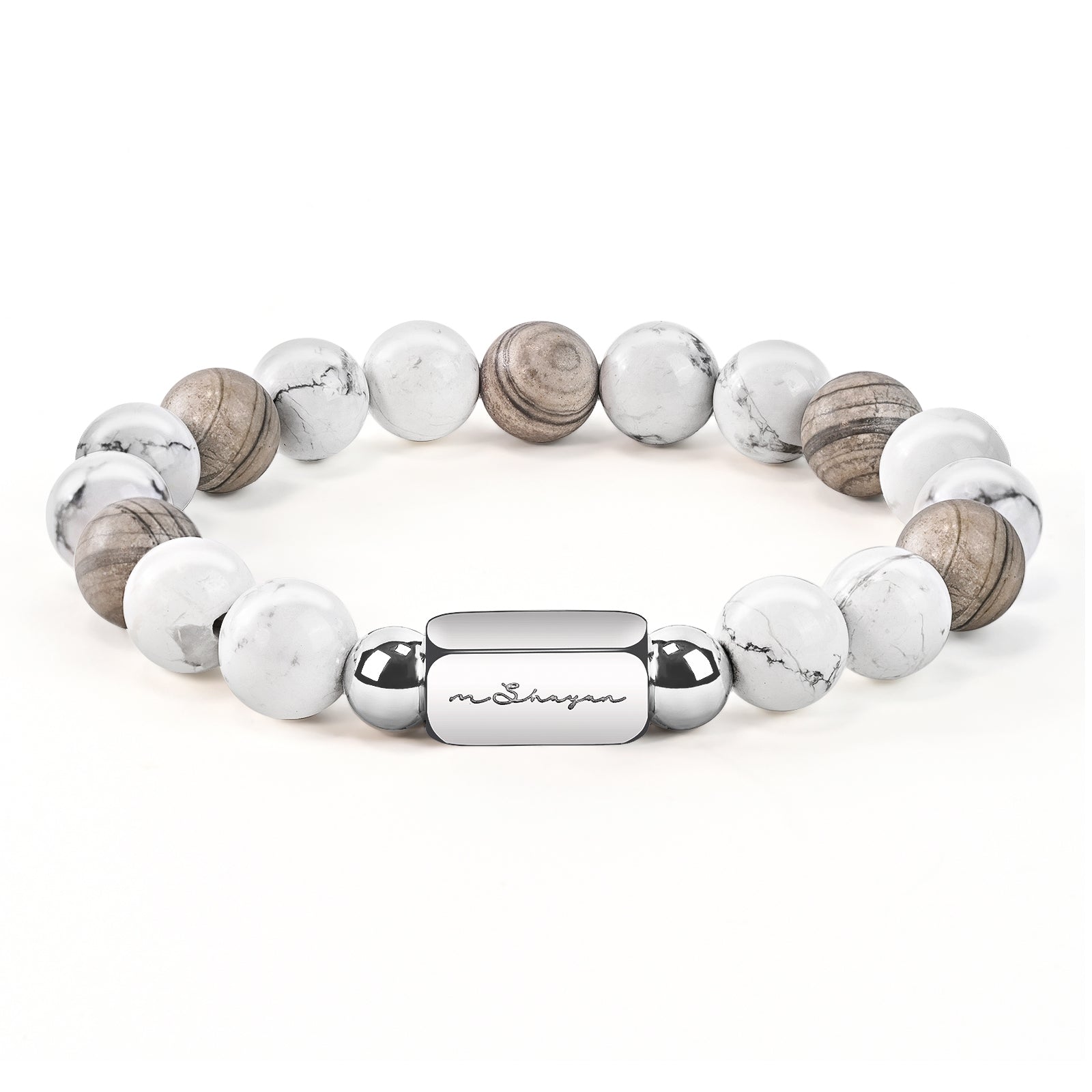 Men’s 10MM Natural Stone Bracelet – Handcrafted Energy Beads for Strength & Balance Featuring Tiger Eye, Howlite, Hematite, Agate, and More