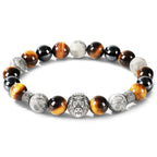 Lion Head Men’s Beaded Bracelet – Natural Gemstone Bracelet Symbolizing Courage, Strength & Inner Power