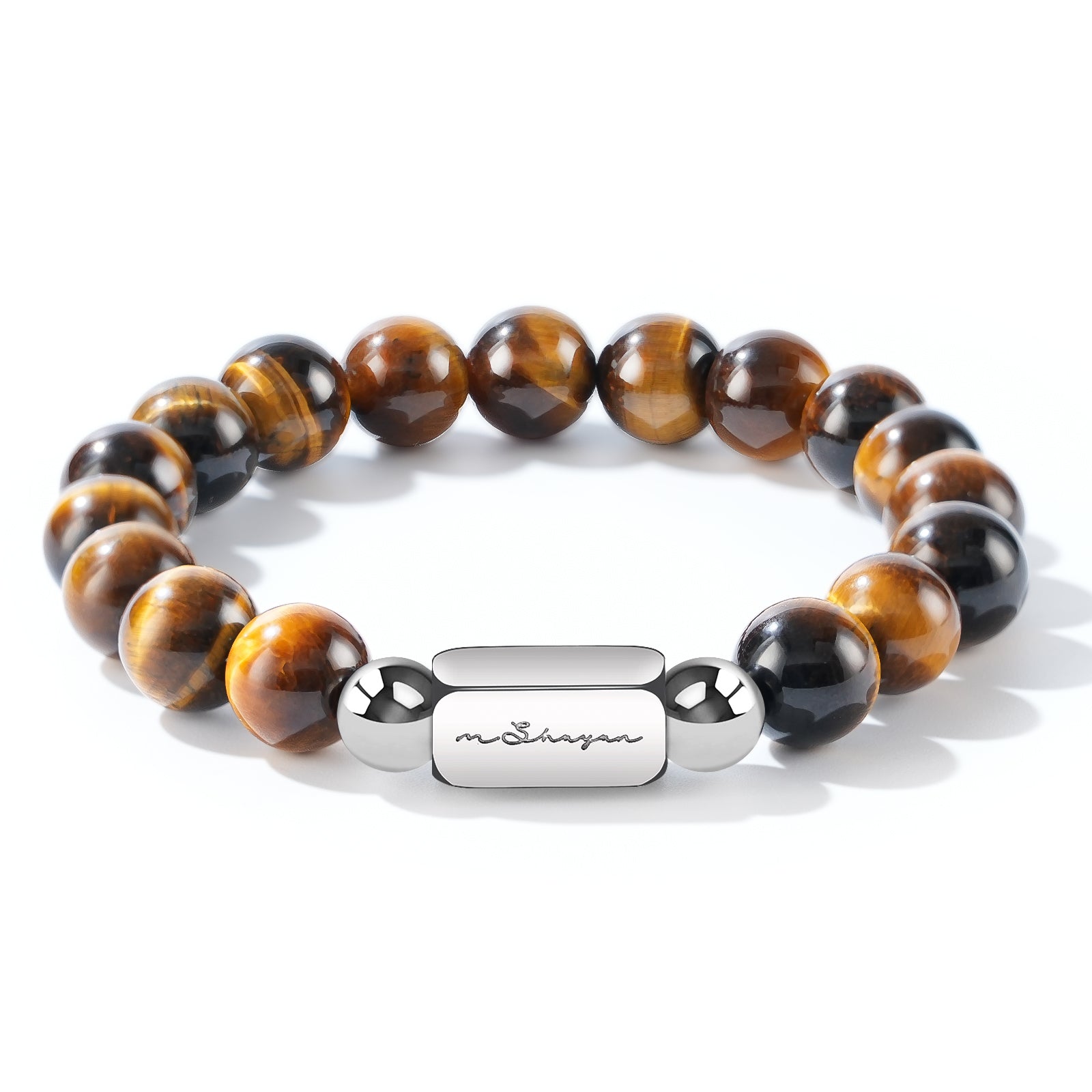 Men’s 10MM Natural Stone Bracelet – Handcrafted Energy Beads for Strength & Balance Featuring Tiger Eye, Howlite, Hematite, Agate, and More