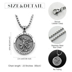 925 Sterling Silver St. Michael Necklace – Christian Archangel Medal Pendant with Stainless Steel Chain, Symbol of Divine Protection, Faith & Strength
