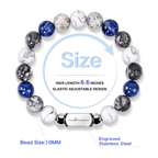 Men’s 10MM Natural Stone Bracelet – Handcrafted Energy Beads for Strength & Balance Featuring Tiger Eye, Howlite, Hematite, Agate, and More