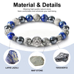 Lion Head Men’s Beaded Bracelet – Natural Gemstone Bracelet Symbolizing Courage, Strength & Inner Power