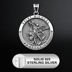 925 Sterling Silver St. Michael Necklace – Christian Archangel Medal Pendant with Stainless Steel Chain, Symbol of Divine Protection, Faith & Strength