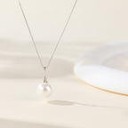Freshwater Pearl Necklace for Women – 925 Sterling Silver Single Pearl Pendant, Dainty Everyday Jewelry, Gift for Birthday, Anniversary & Mother’s Day