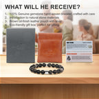 Men’s Beaded Bracelet – Handcrafted 10MM Natural Stone Bracelet (Lapis Lazuli/Silver Sheen Obsidian), Symbolizing Faith & Strength