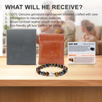 Men’s Christian Cross Energy Bracelet – 10mm Natural Stone Beads for Faith, Spiritual Protection & Inner Strength | Tiger Eye, Hematite, Obsidian, Blue Vein, Map Stone, Howlite