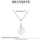 Freshwater Pearl Necklace for Women – 925 Sterling Silver Single Pearl Pendant, Dainty Everyday Jewelry, Gift for Birthday, Anniversary & Mother’s Day