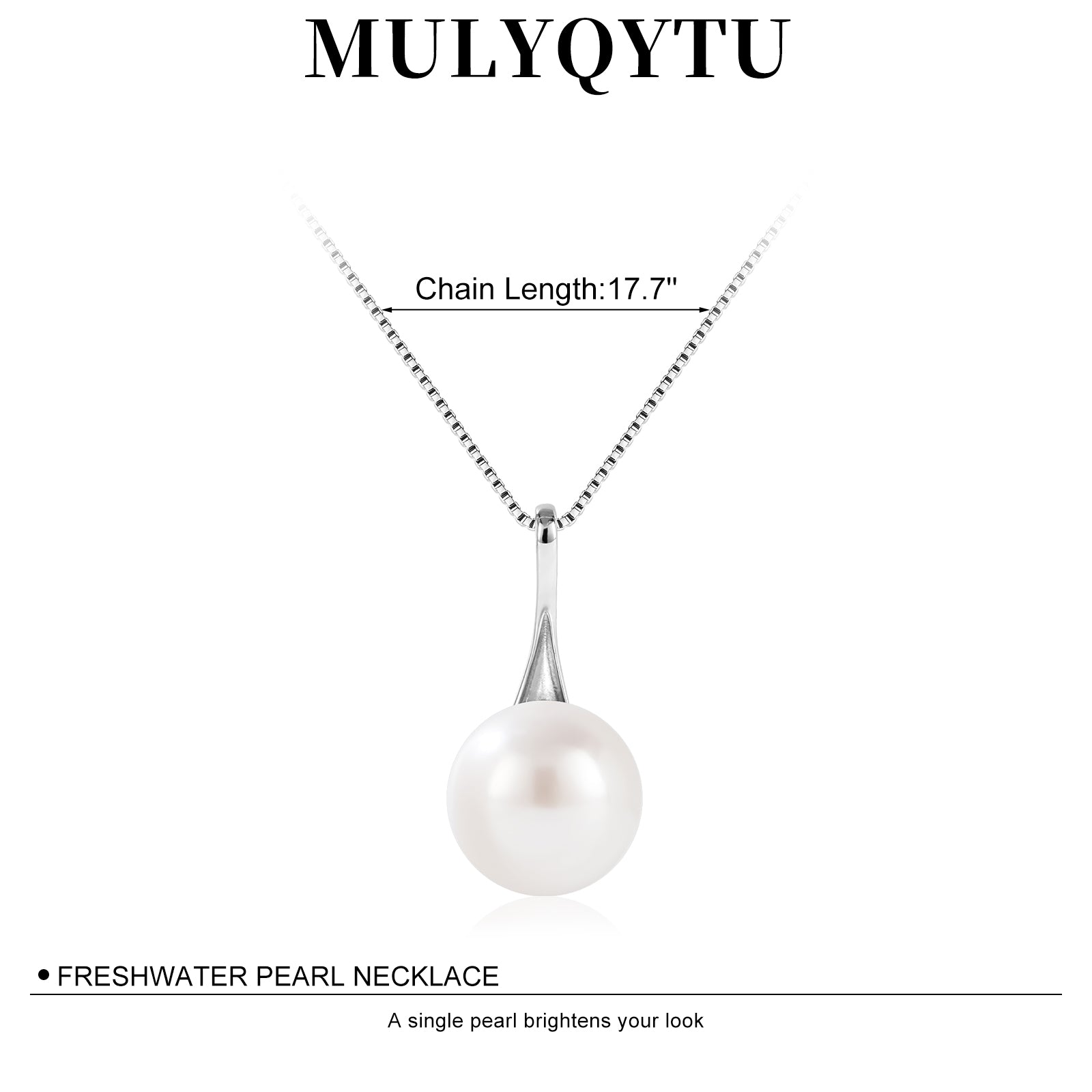 Freshwater Pearl Necklace for Women – 925 Sterling Silver Single Pearl Pendant, Dainty Everyday Jewelry, Gift for Birthday, Anniversary & Mother’s Day