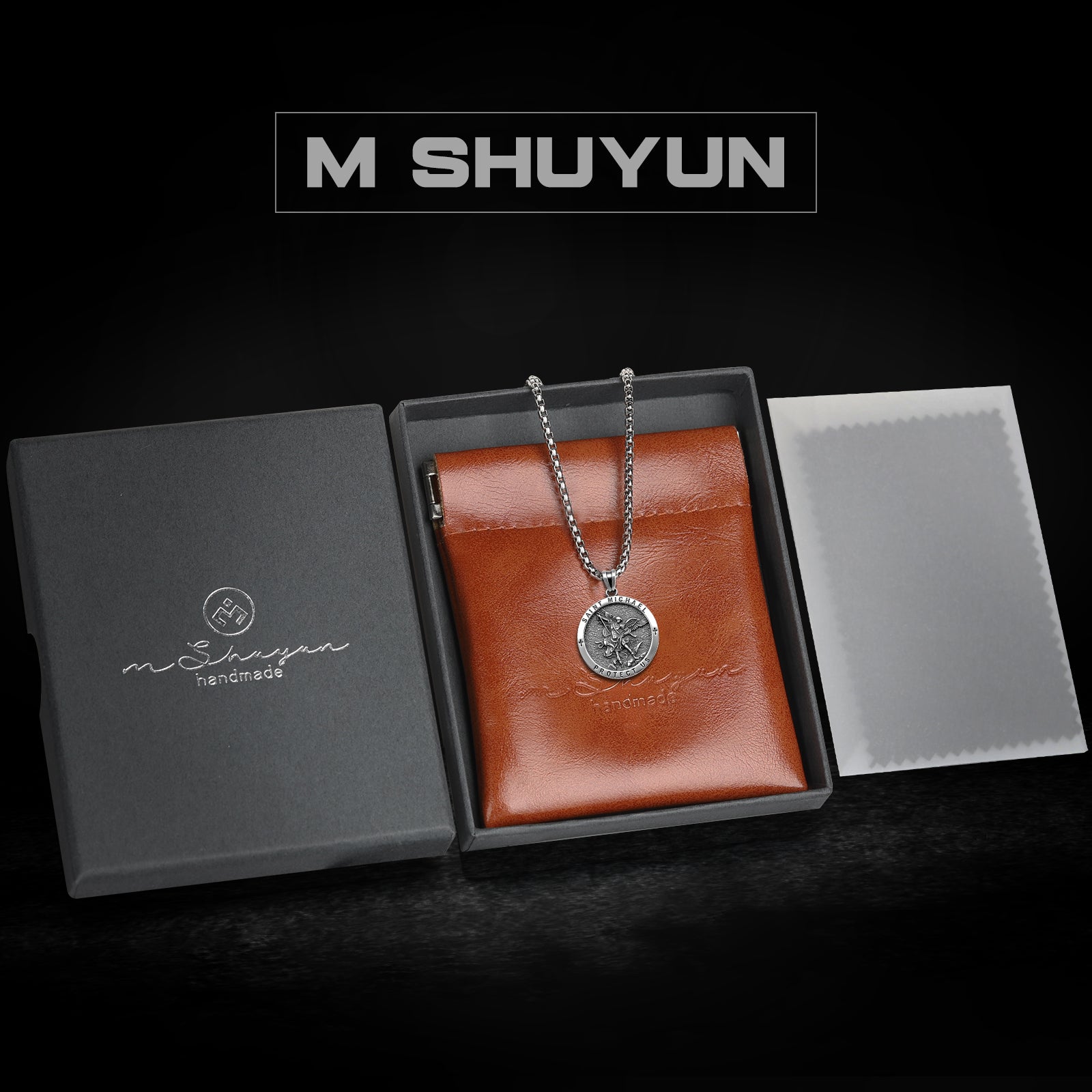 925 Sterling Silver St. Michael Necklace – Christian Archangel Medal Pendant with Stainless Steel Chain, Symbol of Divine Protection, Faith & Strength