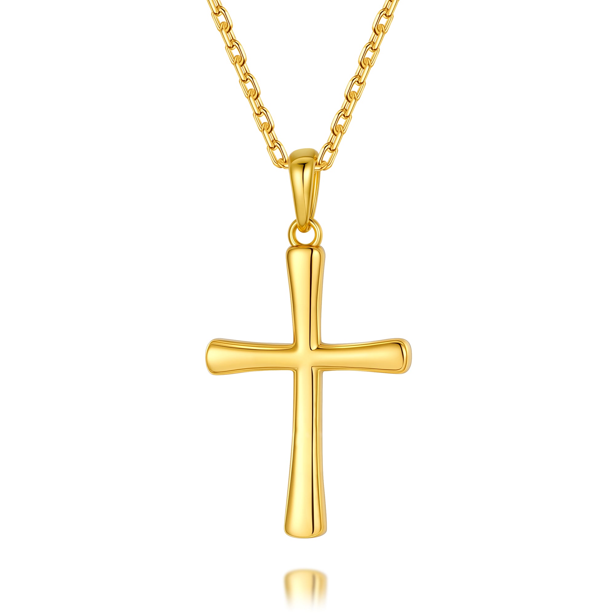 Women's Cross Necklace, Handcrafted from S925 sterling silver, Plated in white gold, with 11 hand-set A+ grade cubic zirconia stones (18 + 2 in).