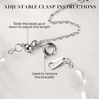 S925 Baroque Pearl Bracelet for Women – 7–8mm Natural Pearls, Adjustable Link Design, Elegant Gift for Women, Mom, Wife