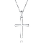 Women's Cross Necklace, Handcrafted from S925 sterling silver, Plated in white gold, with 11 hand-set A+ grade cubic zirconia stones (18 + 2 in).