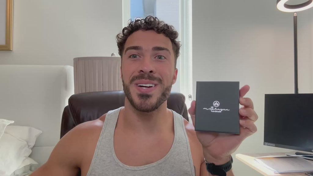 Men’s Beaded Bracelet – Handcrafted 10MM Natural Stone Bracelet (Lapis Lazuli/Silver Sheen Obsidian), Symbolizing Faith & Strength